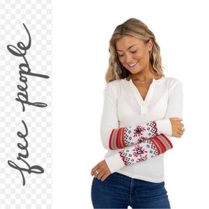 NWT. $78R. Free People Minaj Layering Cuff Top. Cream Combo